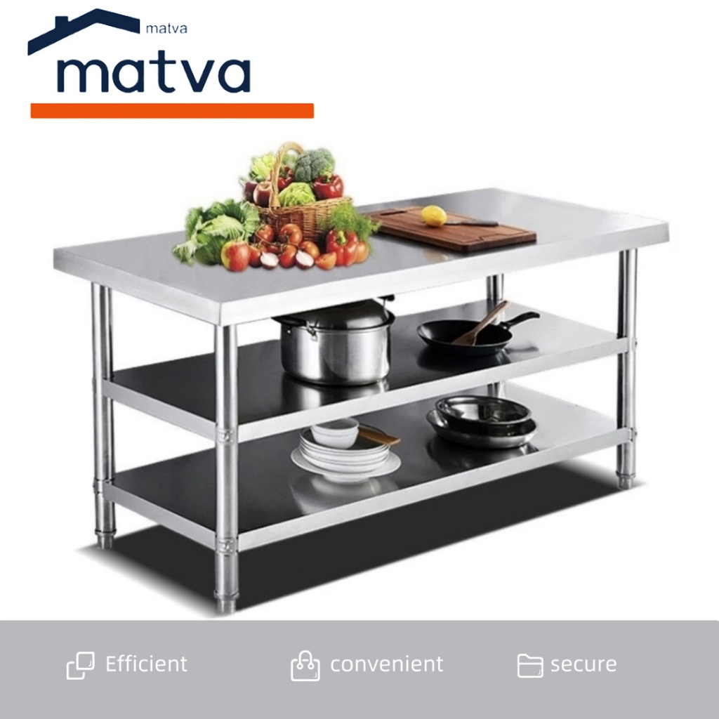 MATVA New 304 stainless kitchen table console table 3-tier table long ...