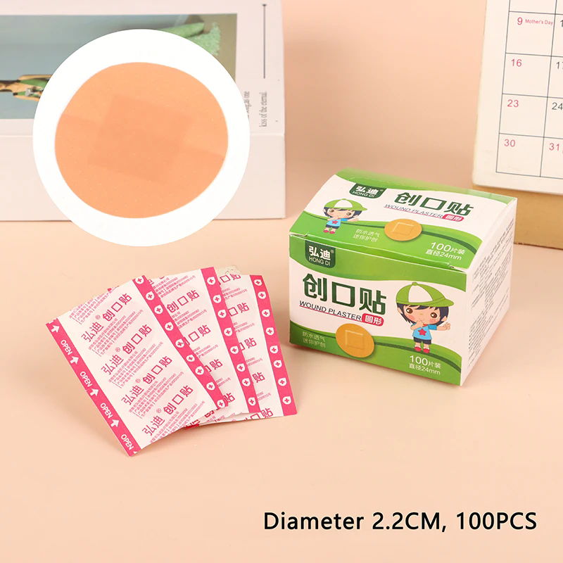 100Pcs/Box Mini Round Disposable Adhesive Bandage Band-aid Wound ...