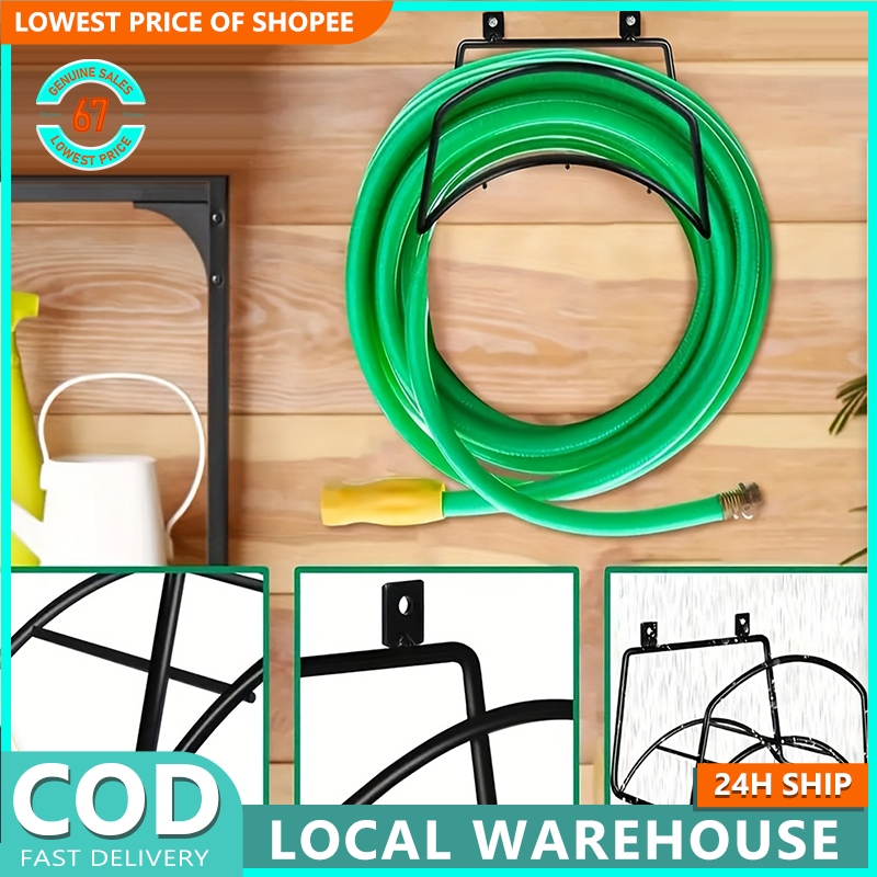 Garden Hose Rack Metal Hose Hanger Holder Storage Rack Organizer Water ...
