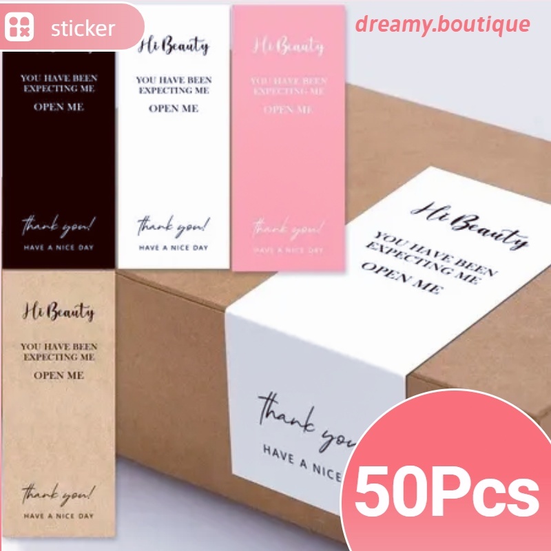 50 pieces of simplicity thank-you stickers / gift box sealing stickers ...