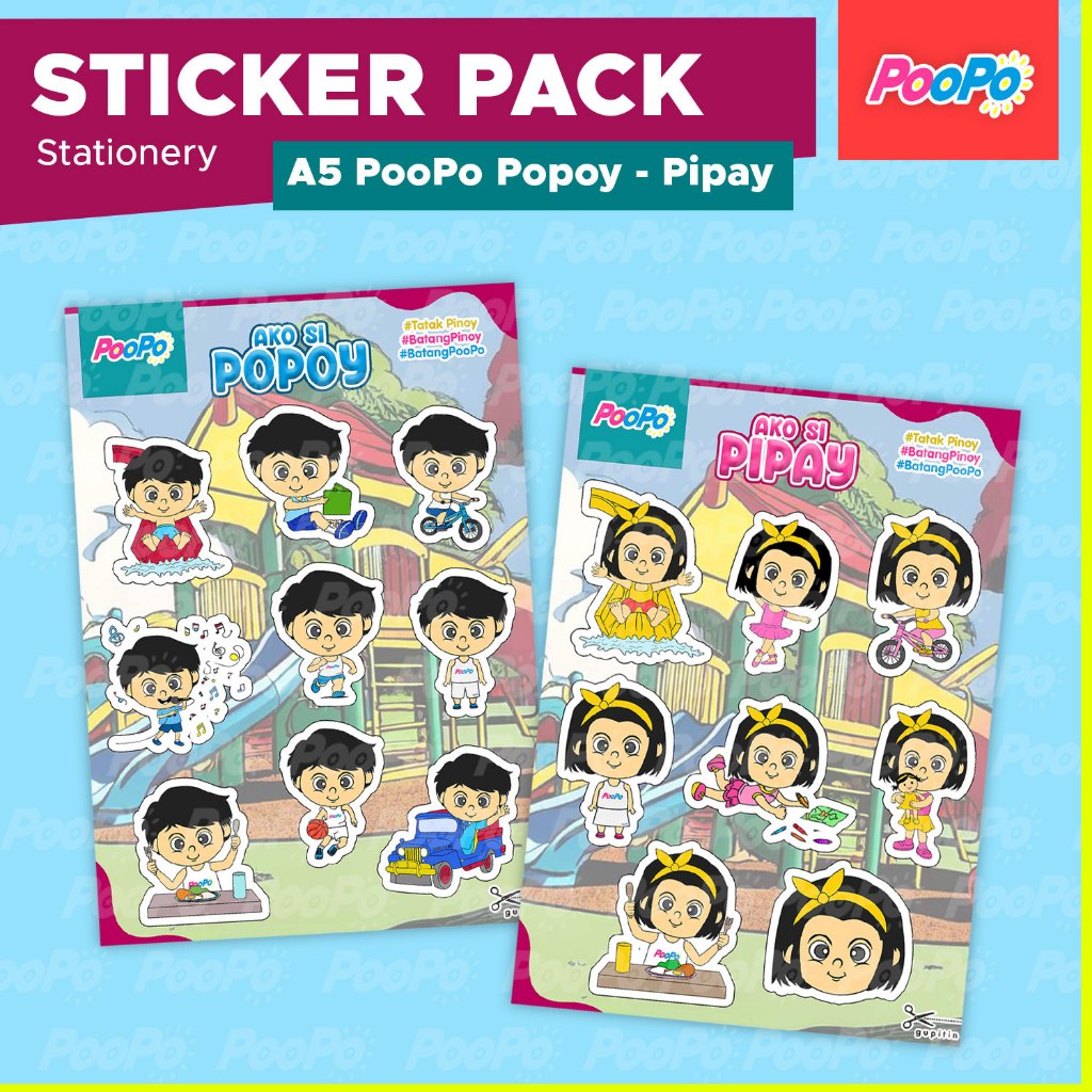 Poopo Sticker Pack #proudlypinoy PooPo Popoy and Pipay Set A5 Size ...