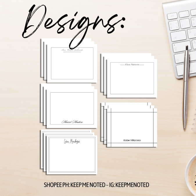 Personalized Minimalist Borders Notecards Border Note Card Gift Cards ...