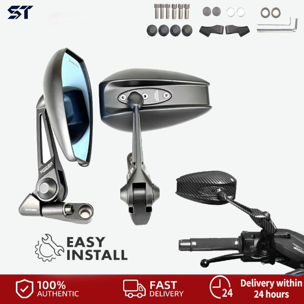 Street King Side Mirror V2 Carbon Fiber Design Adjustable Blue Lens ...