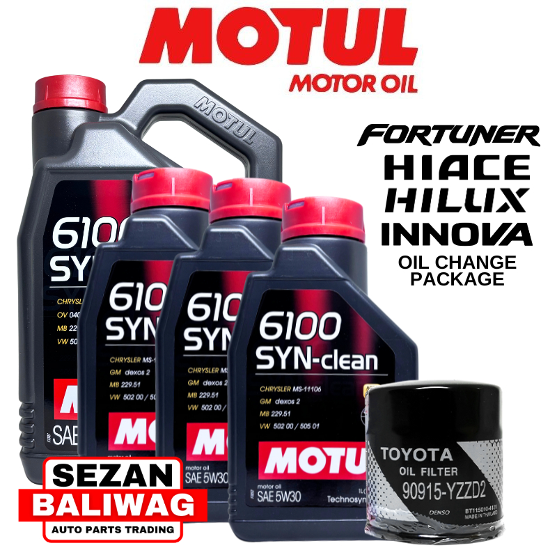 MOTUL 6100 SYN-CLEAN 5W-30 GASOLINE AND DIESEL ENGINE SET | Shopee ...