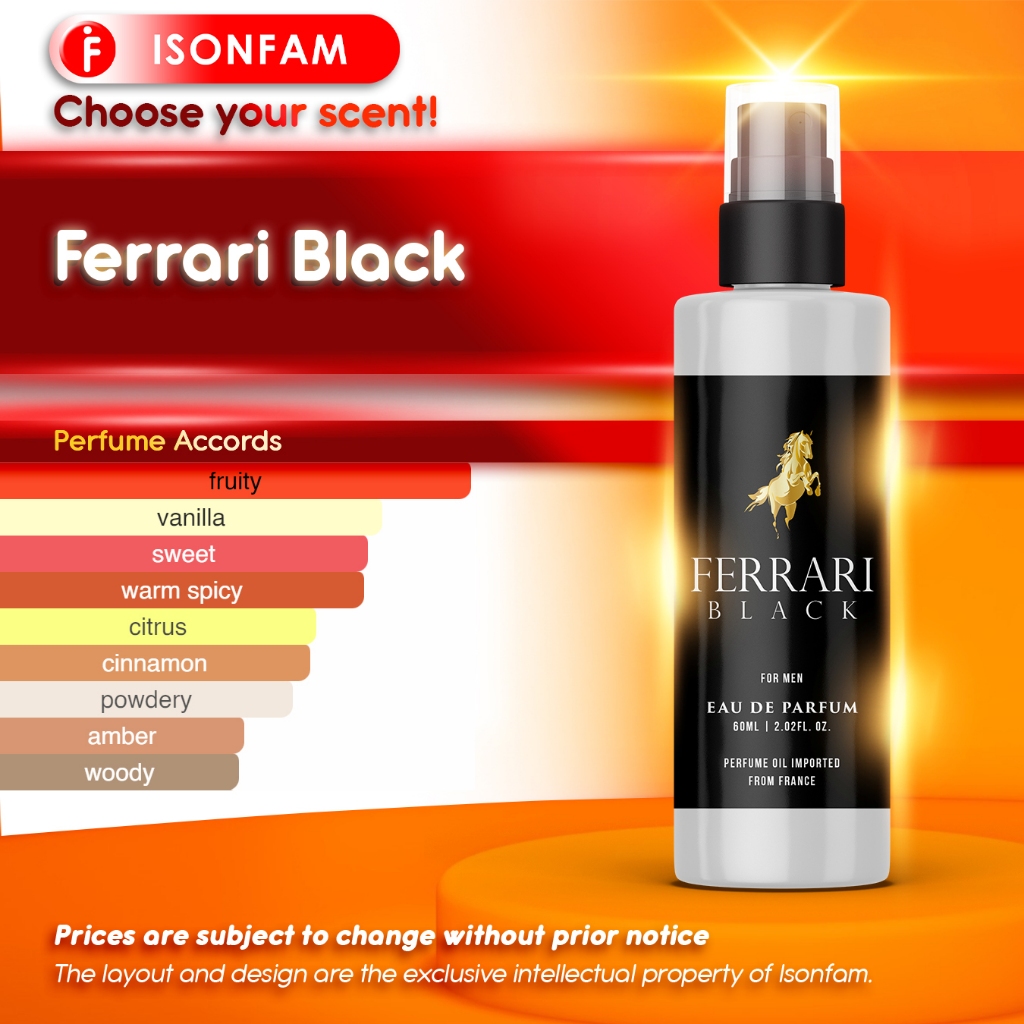 Ferrari Black Perfume Inspired Scent Oilbase LongLasting 85ml Bottle