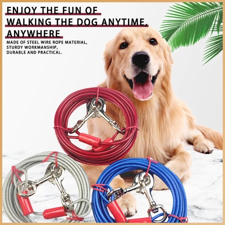 3M/5M Steel Dog Leash Dog Rope for Medium and Large Sized Dogs Durable ...