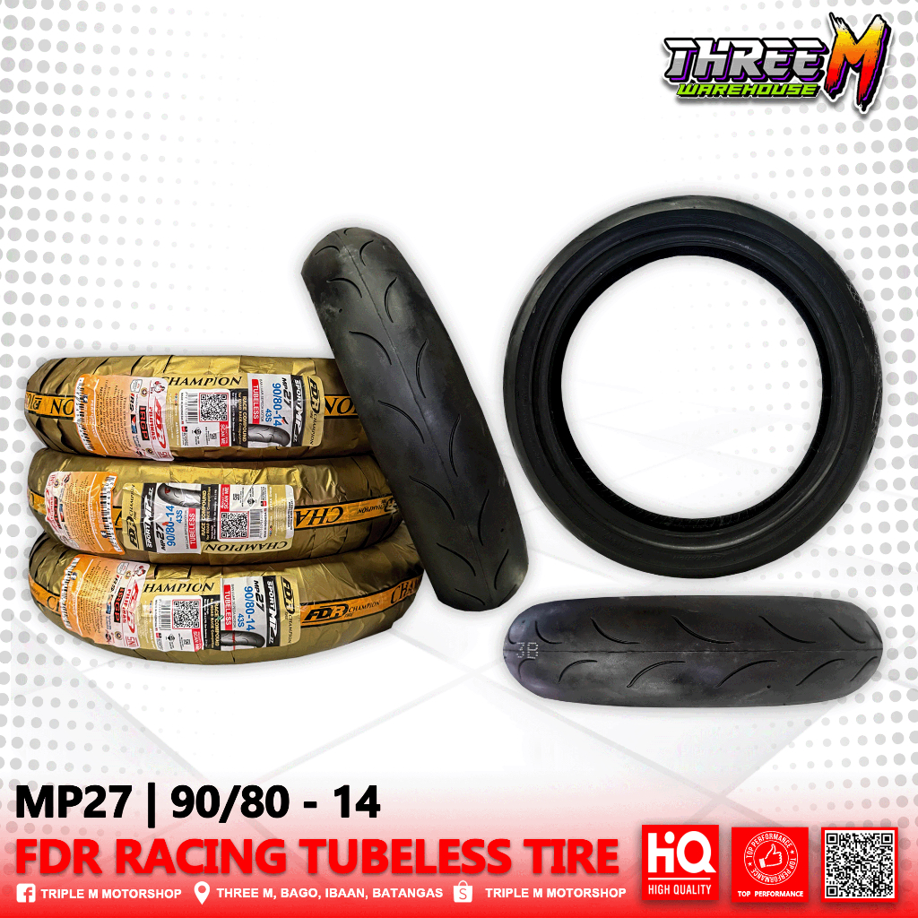FDR MP27 RACING TUBELESS TIRE 90/80-14 PER PIECE | Shopee Philippines