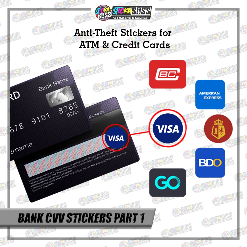 BANK CVV STICKER PART 1 | 4 PCS | ANTI-THEFT STICKER FOR ATM AND DEBIT ...
