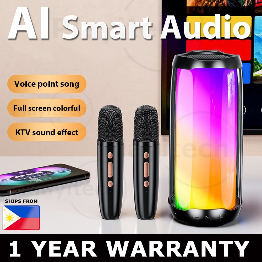 1v1Speaker with mic Bluetooth Speaker Wireless Dual Microphone karaoke ...