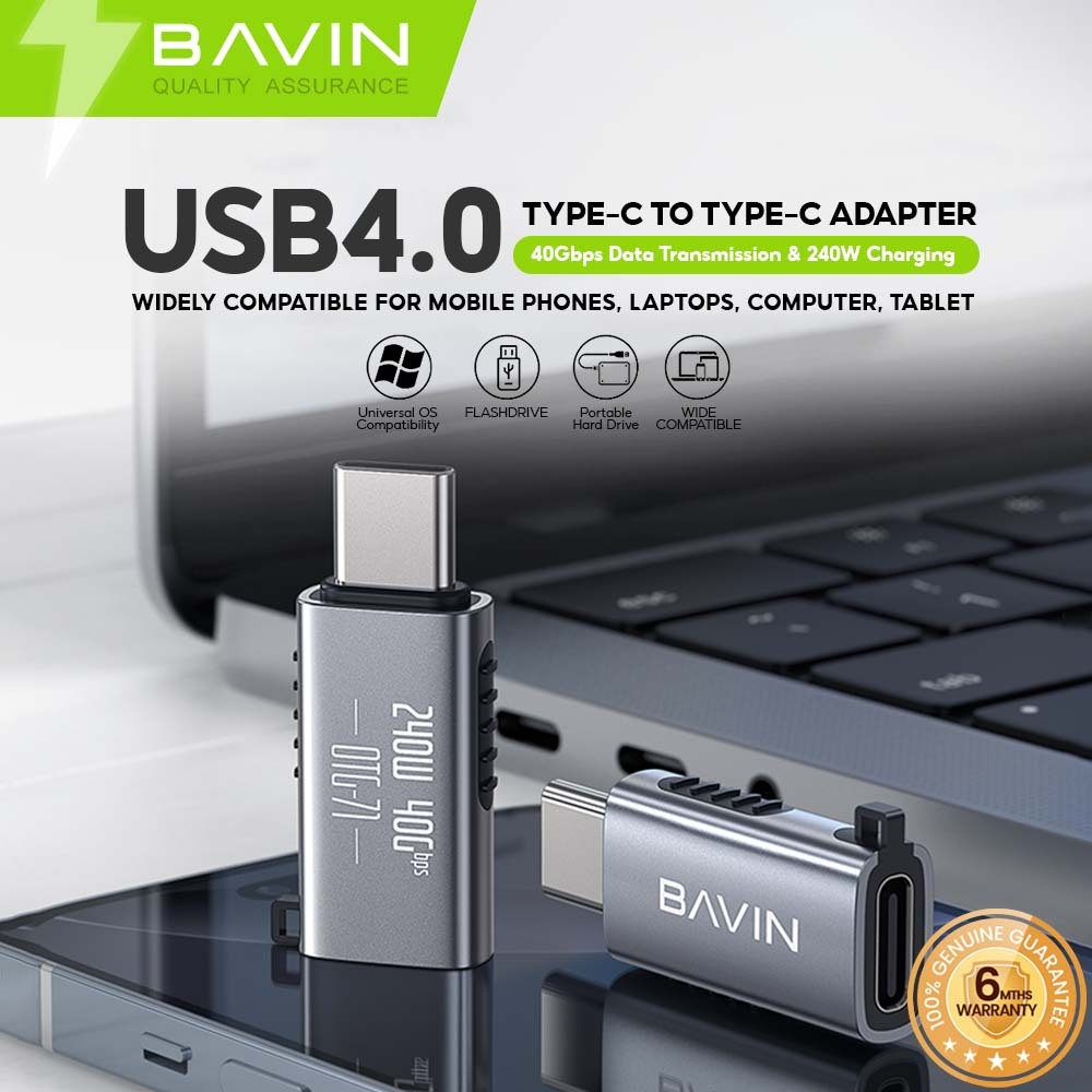 BAVIN O72 240W USB 4.0 Type C Adapter OTG 40Gbps Fast Data Transfer w ...