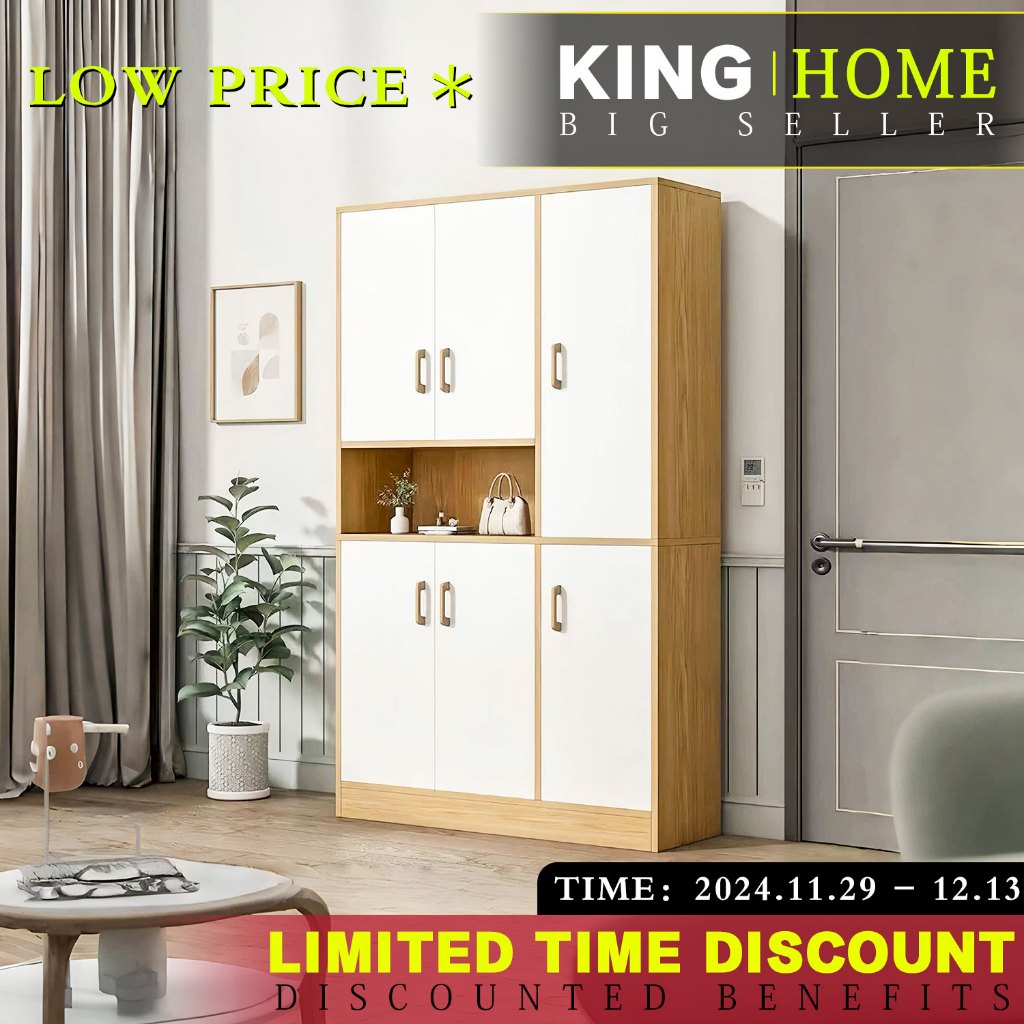 KING HOME Living room storage cabinet, kitchen storage cabinet, multi ...