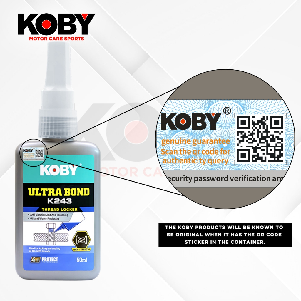 KOBY ULTRA BOND K243 THREAD LOCKER 10ml/50ml | High Quality | Shopee ...