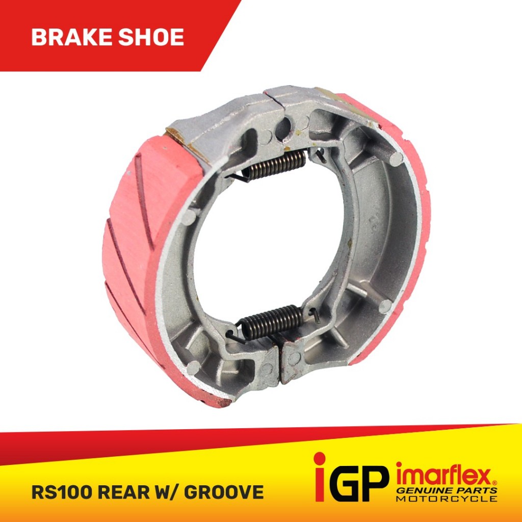 Imarflex Rubberized Brake Shoe with Groove (REAR) - For Yamaha RS100 ...