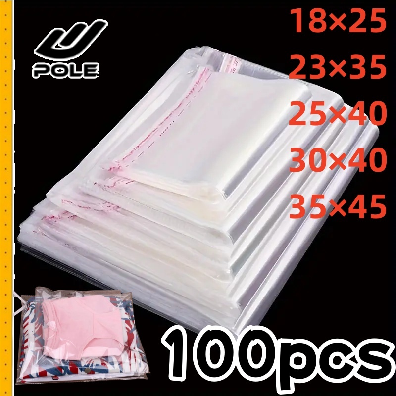 （100 Pcs）Plastic Clear Transparent OPP Self-Adhesive Seal Resealable ...