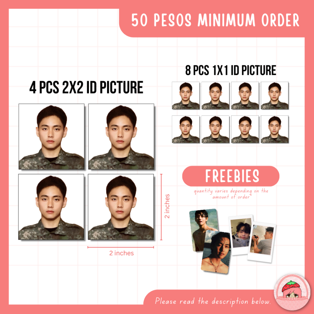 KIM TAEHYUNG 1X1 2X2 ID PHOTO PC PHOTOCARD UNOFFICIAL FANMADE PRINT ...