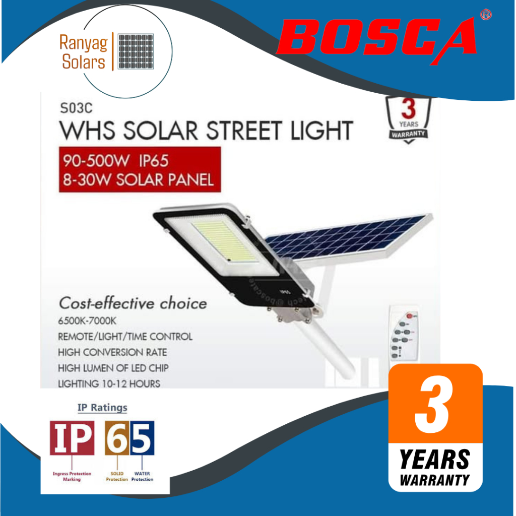 WHS S03C Split Solar Street Light Outdoor With Mounting Pole and Remote ...