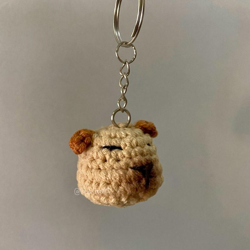 Mini Capybara Head Crochet Keychain by Viya | Shopee Philippines