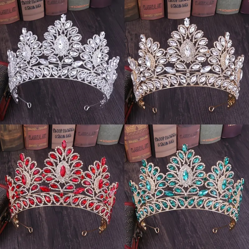 Large Crystal Crown Exquisite Bride Wedding Tiaras Baroque Rhinestone ...