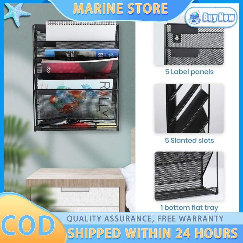 Metal File Rack Folder Wall Mounted Folder Newspaper Organizer Desk ...