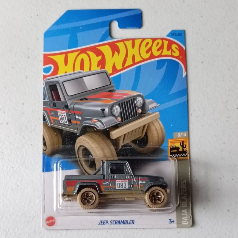 Hot Wheels Jeep Scrambler – Baja Blazers 8/10 – Gris Métallisé, échelle 1:64
