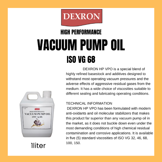 DEXRON HIGH PERFORMANCE 1L VACUUM PUMP OIL ISO VG 32, 46, 68,100, AND ...