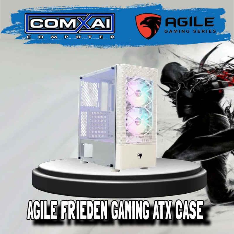 Agile Frieden Tempered Glass gaming series Pc case white | Shopee ...