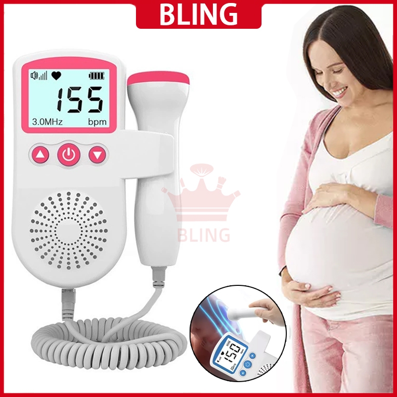 2.5MHz Ultrasound Doppler Fetal Portable Baby Monitor Pregnancy Women ...