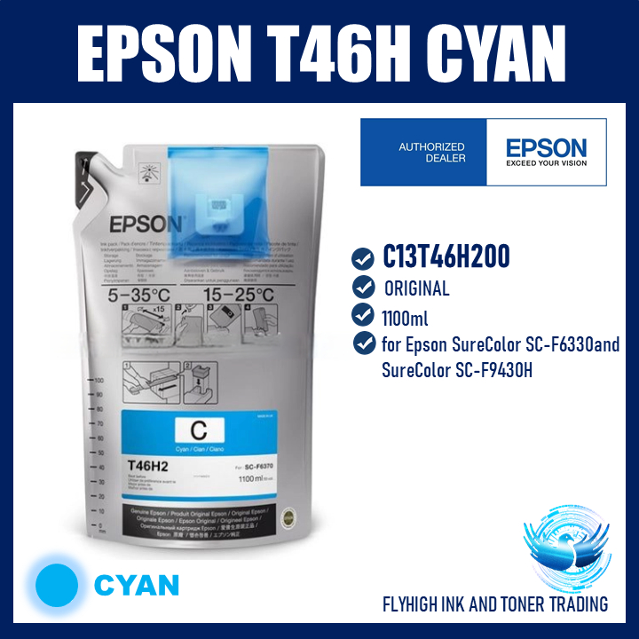 Epson T46H CYAN Original Dye Sublimation Ink for Epson SureColor SC ...