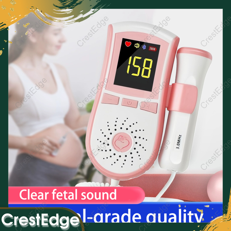 CrestEdge Adjustable Volume Fetal Doppler Baby Heart Monitor with gel ...