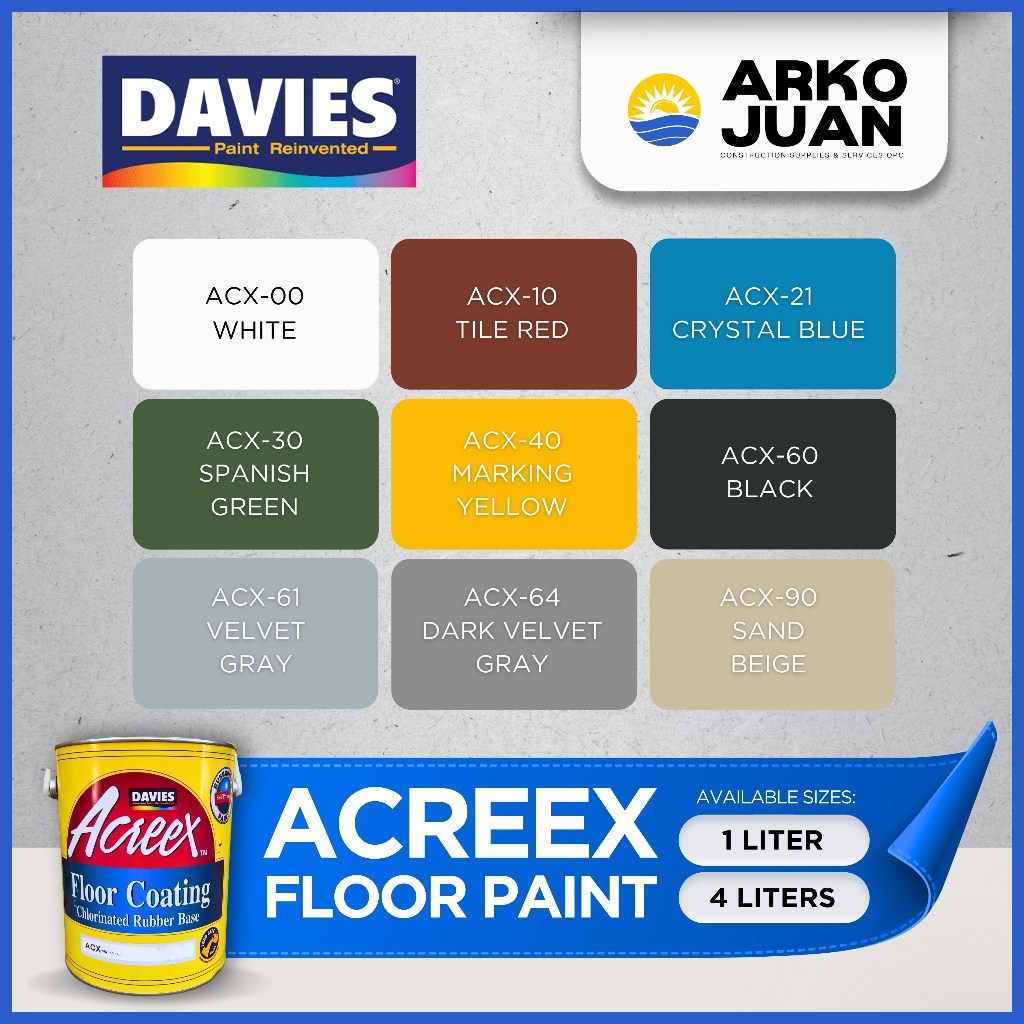 DAVIES ACREEX RUBBERIZED FLOOR PAINT | Shopee Philippines