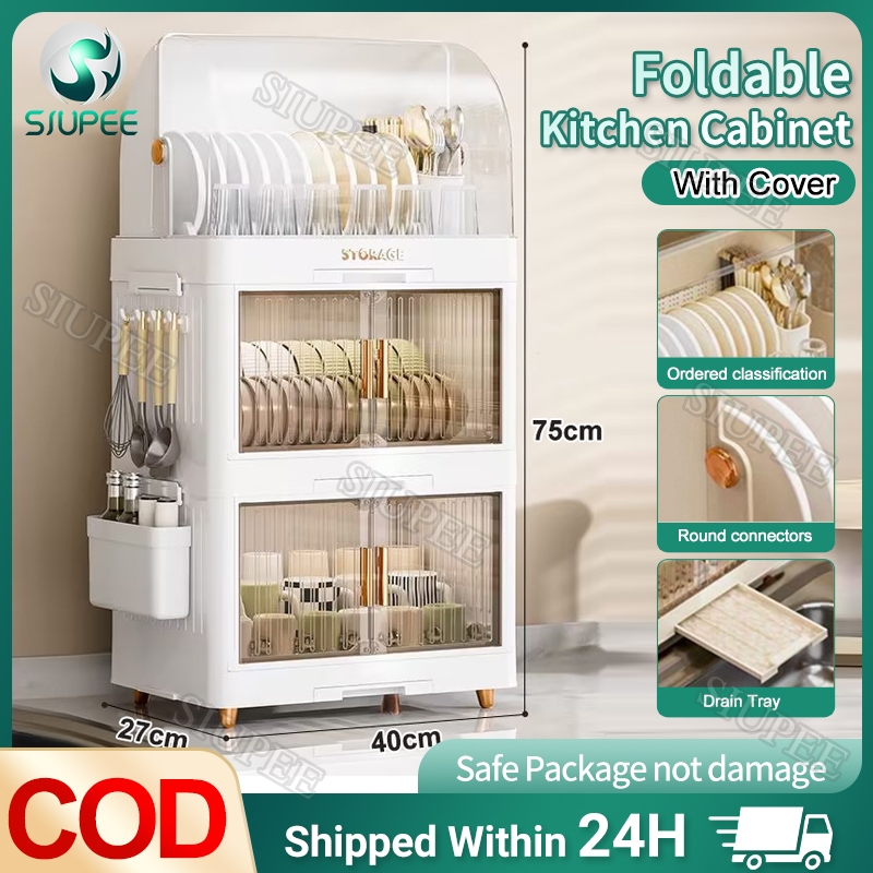 Dish Rack Kitchen Multifunctional Dish cabinet Drain Organizer Plate ...