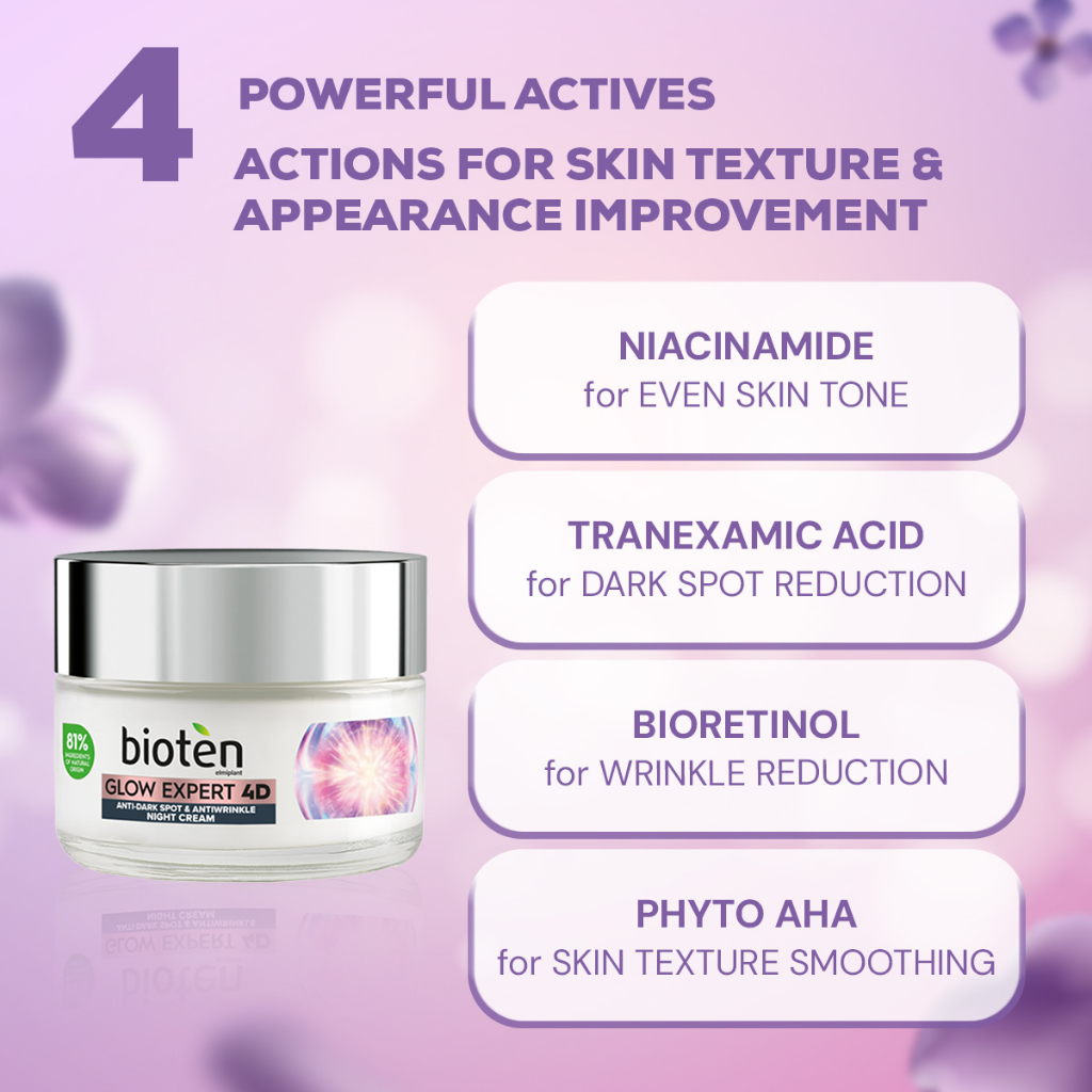 COD] Bioten Night Cream Glow Expert 4D (50ml) | Overnight