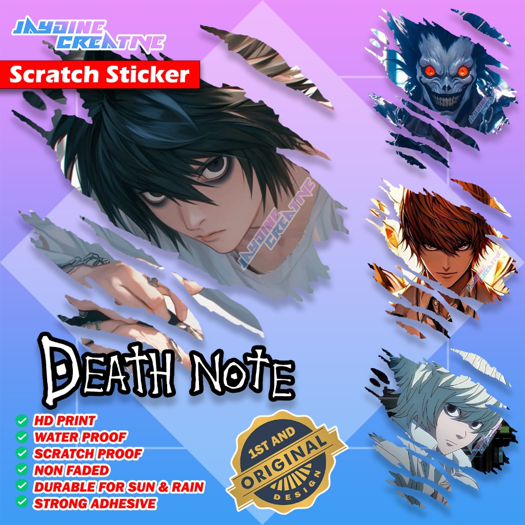 Death Note, Scratch Design Sticker, Indoor Outdoor Vinyl Sticker ...