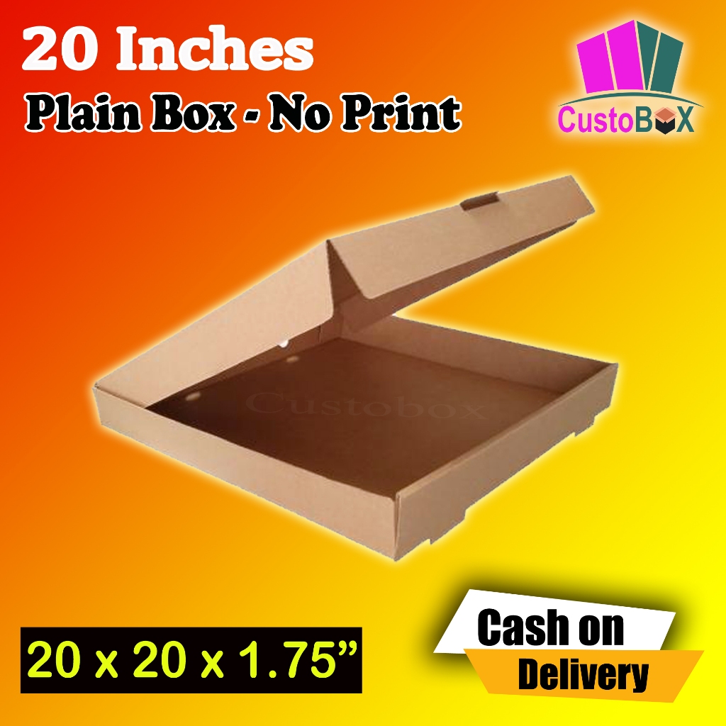 Pizza Box Corrugated / 20 Inches Plain Box / 10 or 25 pcs per bundle ...