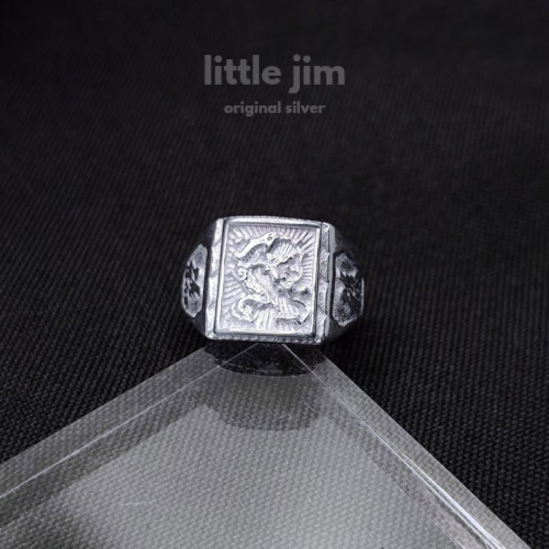 Little Jim Original 925 Italy Silver Chinese Dragon Casual Ring for Men ...