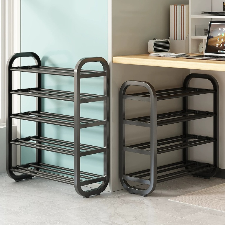 4/5 Layer Steel Shoe Rack Organizer Minimalist Multi-layer Stable Black ...