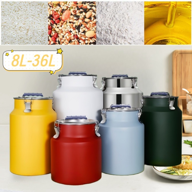 Household insect-proof rice bucket 304 stainless steel storage Soup ...