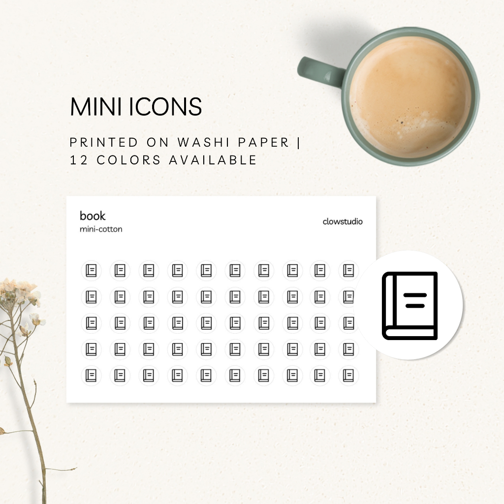 BOOK - Mini Icon Stickers | Functional Planner & Journal Stickers for ...