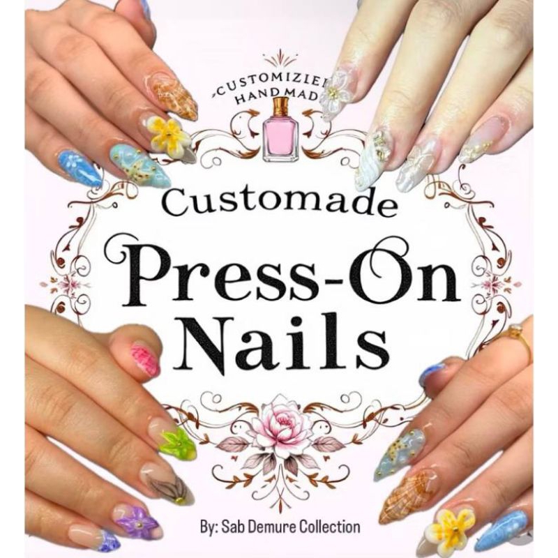 [Sab Collection Customized Handmade Press on Nails] with FREE set of ...