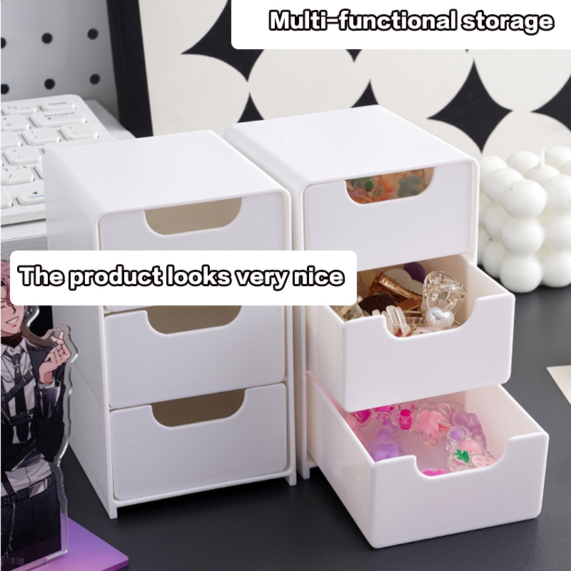 3 layers Mini Size Desktop Drawer Makeup Cosmetic Jewelry Accessories ...