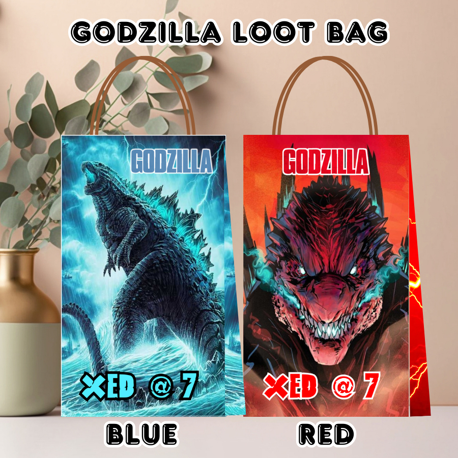 Godzilla theme customize loot bags, paper bag or candy bag | Shopee ...
