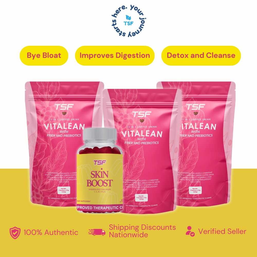 TSF Skin Boost (60 Gummies) & TSF Vitalean Coffee (3 Pouches) | Beauty ...