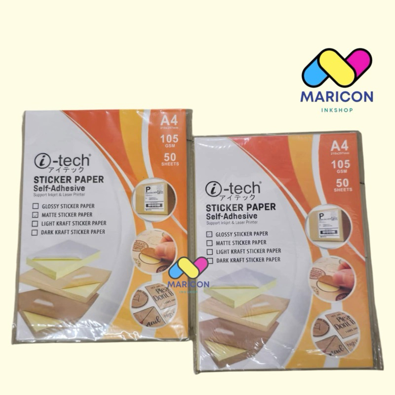 A4 ITECH STICKER 50pcs Glossy or matte | Shopee Philippines