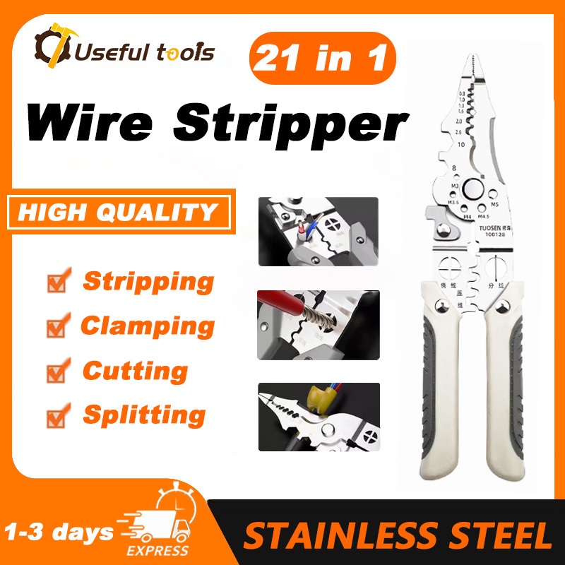 21 In 1 MultiFunction Wire Stripper Wire Cutter Wire Crimping Plier ...