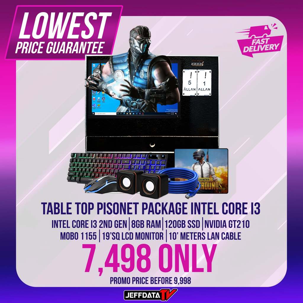 TABLE TOP PISONET PACKAGE INTEL CORE i3 2ND GEN 8GB 120GB SSD NVIDIA ...