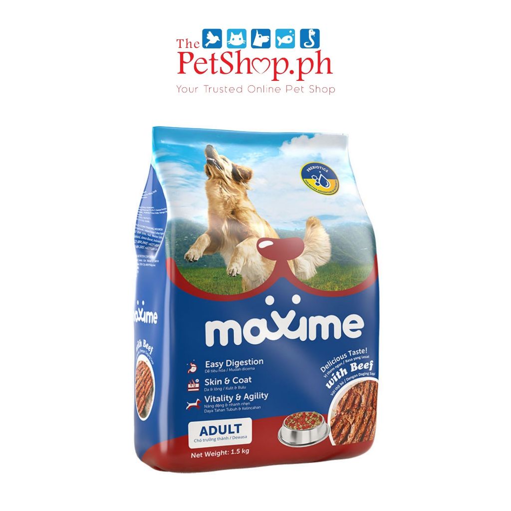 Gallery Detail: Maxime Real Beef Skin Coat With Prebiotics Dog Food 20Kg