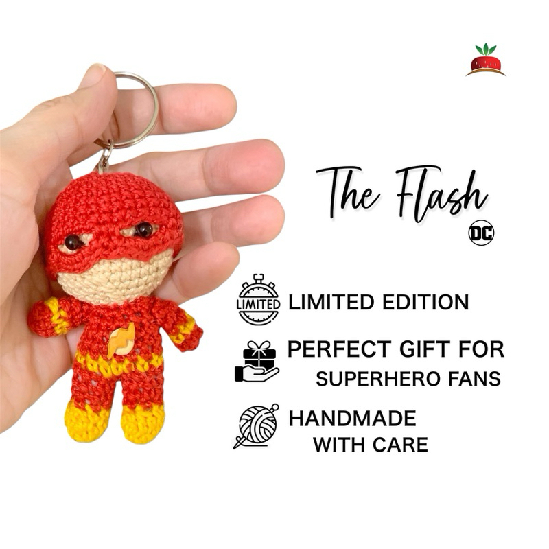 Crochet The Flash Figure Keychain DC Comics Movie for Kids Mini Toy Boy ...