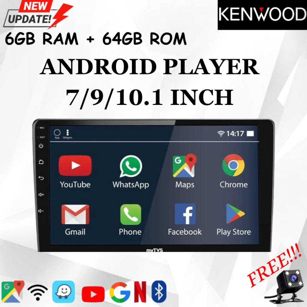 Kenwood Android car player 7/9/10“android car stereo Bluetooth With FM ...