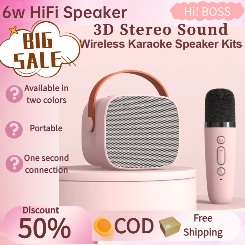 Wireless Bluetooth Karaoke Speaker with Dual Microphones - 3D Stereo ...