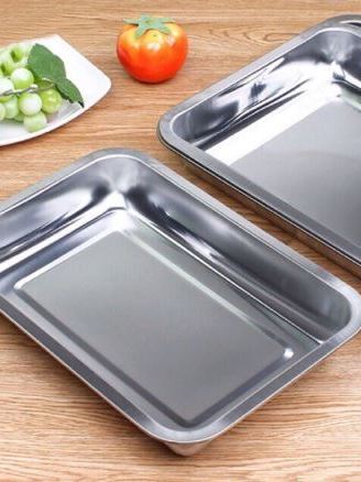 Stainless Steel Rectangular Kitchen Serving Tray Food Tray | Shopee ...